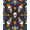Cream Orange Purple, Pattern 1, variant on ODIKA Grid Vintage Distressed Gothic Crossbones Halloween Skull Spooky Playful for Hallway, Study Room, Playroom, Non-Slip Low Profile