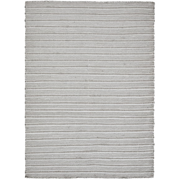 Hand-Woven Ivory and Stone Patterned Rug - Ren-Wil-Color:Ivory,Material:wool and cotton blend