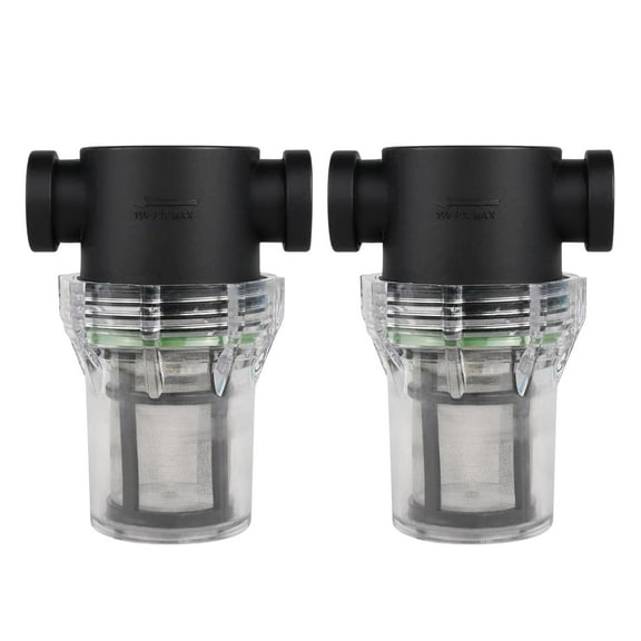 SEAFLO 1/2" Female NPT in-Line Strainer with 100 Mesh Stainless Steel Filter Screen – Clear Bowl for Easy Cleaning | Model SF-ST-12 (2-Pack)