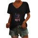 thumbnail image 2 of Camisetas Casuales de las Mujeres Gradiente Día de la Independencia Impreso Cuello Redondo, Blusa de Manga Corta para Diario, Fiesta Y Primavera Verano, 2 of 4