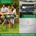 thumbnail image 6 of Ktaxon 2 Burner Cooker w/ Side Shelves,Removable Legs,Wind Panels,Regulator Outdoor Camping Picnic Stove Stand, 6 of 8