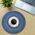 thumbnail image 6 of Nvzi Round Woven Placemats Set of 6, Elegant 15 inch Placemats for Dining Tables Indoor Outdoor Party Decor (Blue), 6 of 6