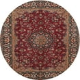 thumbnail image 1 of Ahgly Company Indoor Round Traditional Saffron Red Medallion Area Rugs, 3' Round, 1 of 6