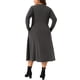thumbnail image 3 of Vestido de camisa de talla grande Agnes Orinda para mujeres, cuello redondo, con botones, mangas largas, vestido casual con bolsillos 3X gris oscuro, 3 of 6