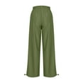 thumbnail image 4 of qolati Women Baggy Cargo Sweatpants Y2k Trendy High Waist Wide Leg Sweat Pants Athletic Workout Lounge Trousers with Pockets Green XL 10, 4 of 6