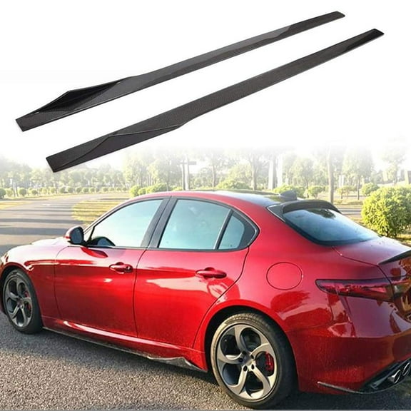 JC SPORTLINE Carbon Fiber Side Skirts Compatible with Alfa Romeo Giulia Base Sport Sedan 2017-2020