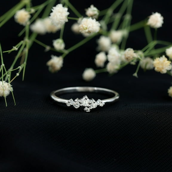 Kalapi Jewel 0.6 Ct Round Cut Moissanite Engagement Minimalist Ring - 14K White Gold Plated Ring - Elegant Solitaire Ring for Women's - Ring Gifts for Proposal or Anniversary