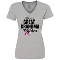 thumbnail image 3 of Inktastic Breast Cancer Awareness My Great Grandma is a Fighter Women's V-Neck T-Shirt, 3 of 5