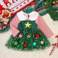 thumbnail image 2 of Rggeeun Toddler Girls Long Sleeve Holiday Party Striped Dress Dance Party Dress Stylish Casual O-Neck Sundress, 2 of 8