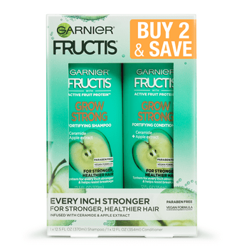 Garnier Fructis Grow Strong Shampoo & Conditioner For Stronger, ier, Shinier Hair, 1 kit