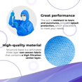 thumbnail image 4 of Disposable Coveralls with Hood, XX-Large Size. Pack of 5 Blue Hazmat Suits with Front Zip, Elastic Wrists and Ankles. 50 GSM SMS Lab Coveralls. Hazmat Costume Adult. Waterproof Painting Coveralls, 4 of 6