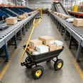 thumbnail image 2 of 55L Poly Garden Dump Cart, 300LB Capacity Folding Wagon with Steel Frame, 10" Pneumatic Tires Heavy Duty Utility Cart for Yard, Black, 2 of 17