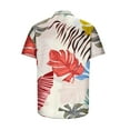 thumbnail image 4 of WREESH Mens Hawaiian Shirts Short Sleeve Button Down Shirt Tropical Graphic Printed Shirts Summer Beach Shirt Red, 4 of 5