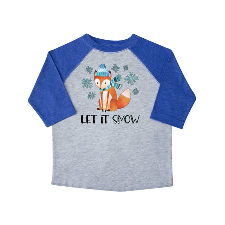 

Inktastic Let it Snow Cute Orange Fox in Hat and Scarf Gift Toddler Boy or Toddler Girl T-Shirt