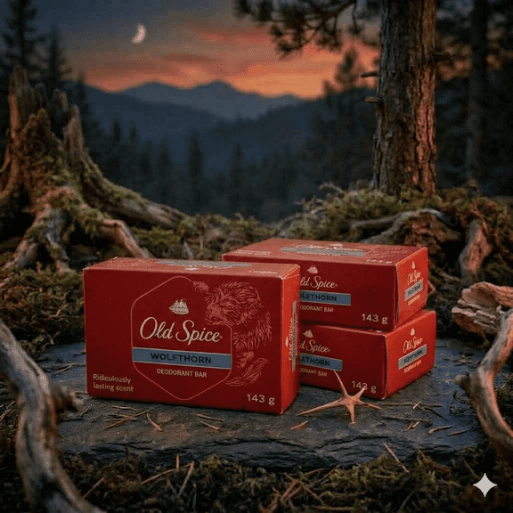 3-PACK Old Spice Wolfthorn Deodorant Soap Bars 5 oz (143g)
