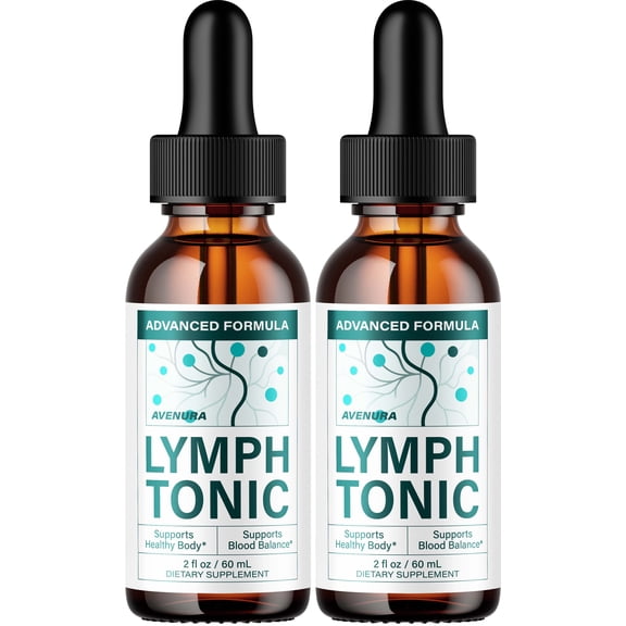 Lymph Tonic Drops – LymphTonic Advanced Formula Drops Natural Blend Liquid Supplement, 2 Pack, 2 Month Supply