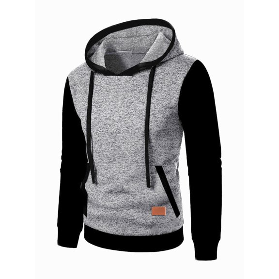 Xzbqbs Track Hoodies for Men Casual Slim Fit Drawstring Hoodie Pullover Fashion Patwork Lightweight Training Workout Sweatshirts