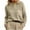 Khaki, variant on qolati Women's Fall Knit Tops Fashion Oversized Round Neck Long Sleeve Pullover Sweater Lightweight Casual Tunic Shirt Y2k Fall Clothing