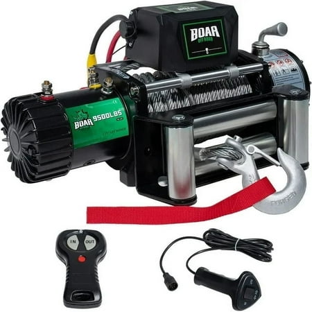 BOAR OFF ROAD 9500 Lb Winch, Electric Winch 12V with Steel Rope, Roller Fairlead, Waterproof IP67 ATV UTV Jeep Winches with Wireless