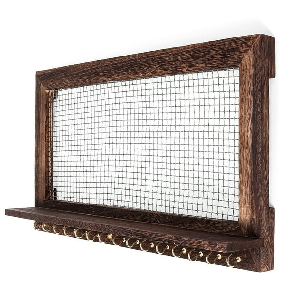 Rustic Wall Mounted Wooden Jewelry Rack Organizer Holder With Hooks Hanger Bracelet Display Earrings Necklaces For Home Decoration Com - Wooden Jewelry Holder Wall Rustic Wall Mounted Wooden Jewelry Rack Organizer Holder With Hooks Hanger Bracelet Display Earrings Necklaces For Home Decoration Com - Wooden Jewelry Holder Wall
