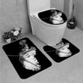 thumbnail image 1 of CHAPLLE Monochrome Parrot Tulip Contrasting Shades XXXL 3 Piece Bathroom Rugs Set Bath Rug Contour Mat and Toilet Lid Cover, 1 of 2