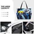 thumbnail image 3 of Balery Futuristic Blue Light White Tiger Beach Travel Bag - Water-Resistant, Large Capacity Lightweight Tote with 7 Pockets for Women and Men - Perfect for Beach, Pool, Gym, and Travel, 3 of 7