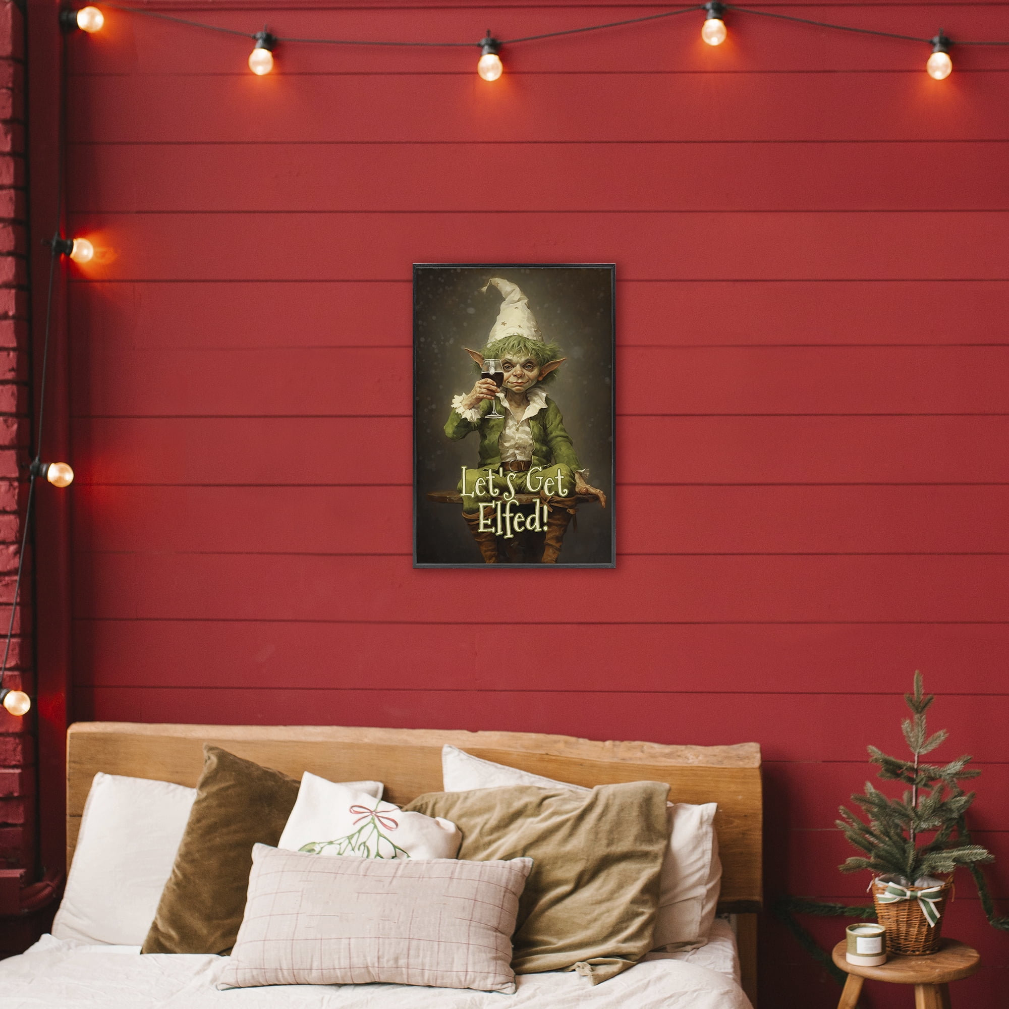 Stupell Industries Let's Get Elfed Black Framed Giclee Art, design by Tina LeCour