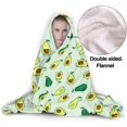 thumbnail image 4 of silau Green Avocados Cartoon Flannel Fleece Throw Hooded Blanket 50"x60" Living Room/Bedroom/Sofa Couch Warm Soft Bed Blanket for Kids Adults All Season, 4 of 6