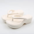 thumbnail image 4 of Slippers for Women,Platform Flip Flop With Arch Support Casual Comfortable Wedge Flip Flops Summer Beach Sandals Thong Slippers,Womens Slippers,Beige,7, 4 of 8