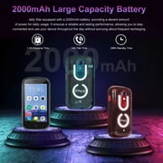 Unihertz Jelly Star,8GB 256GB,2000mAh, Android 13, Mini 3 inch,Led Light Transparent Backshell-Red/Blue