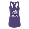 thumbnail image 2 of Wild Bobby, I Love Jesus & Naps Inspirational/Christian Women Racerback Tank Top, Purple Rush, Large, 2 of 6