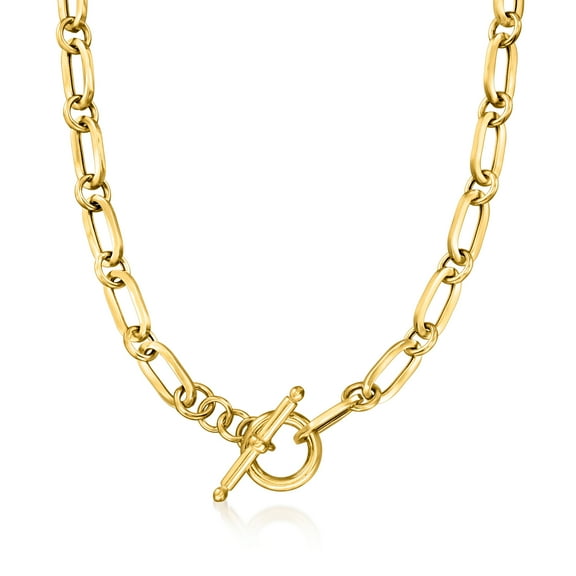 Ross-Simons Italian 18kt Gold Over Sterling Paper Clip Link Necklace, Women's, Adult