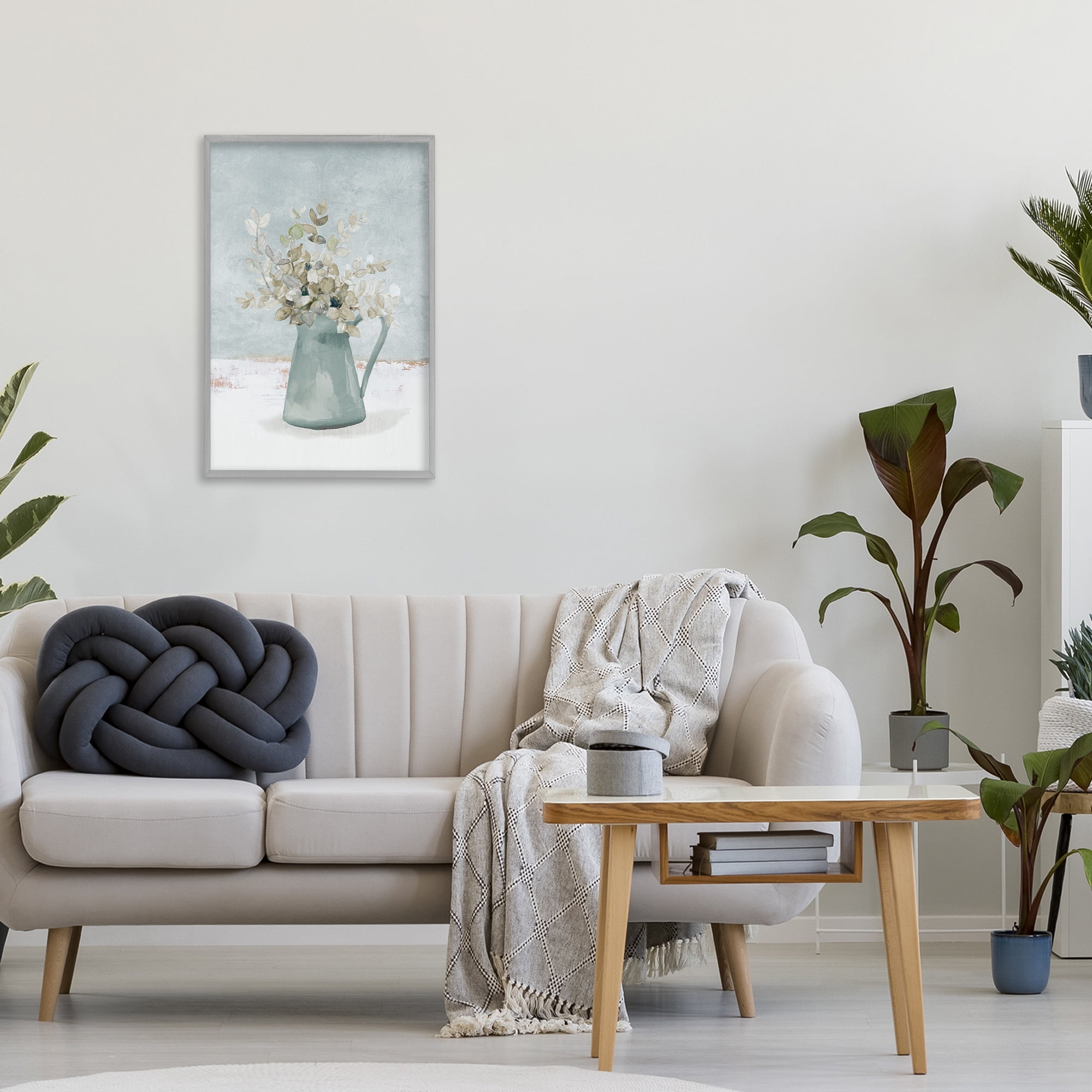 Stupell Industries Blue Botanical Arrangement Gray Framed Giclee Art, design by Lanie Loreth