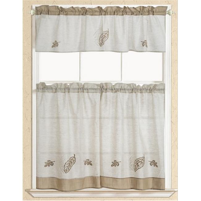 RT Design Rustic Leaf Embroidered Kitchen Curtain Walmart Canada