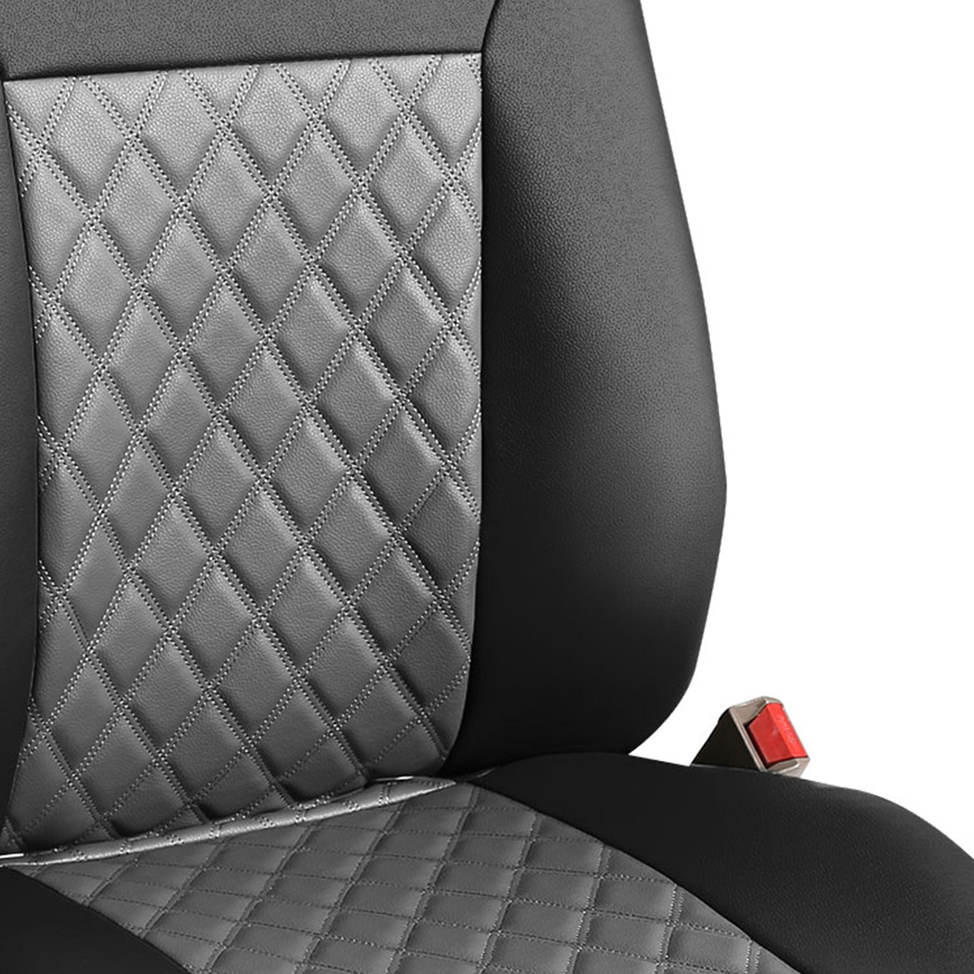 FH Group Deluxe Faux Leather 47 in. x 23 in. x 1 in. Diamond Pattern Car Seat  Cushions DMPU089BLACK102 - The Home Depot