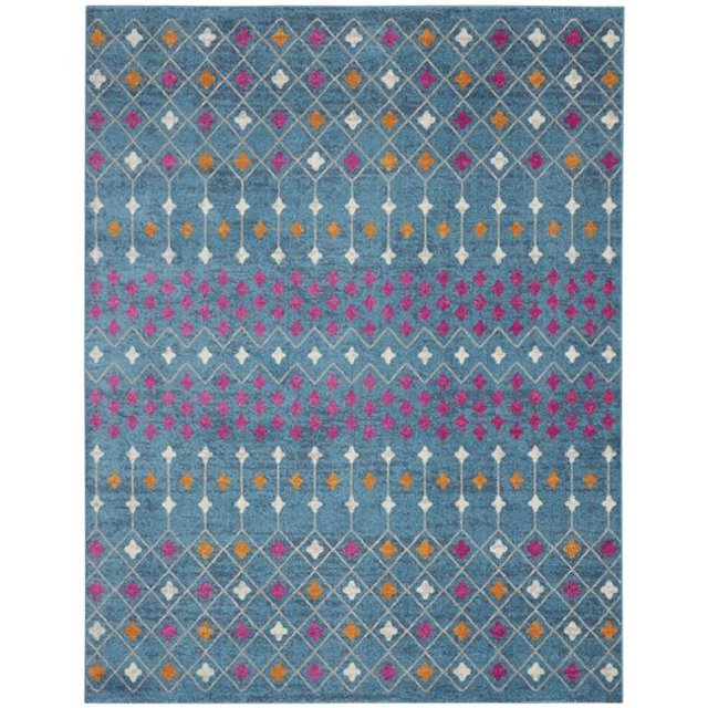 7 x 10 ft. Blue Jewels Geometric Area Rug