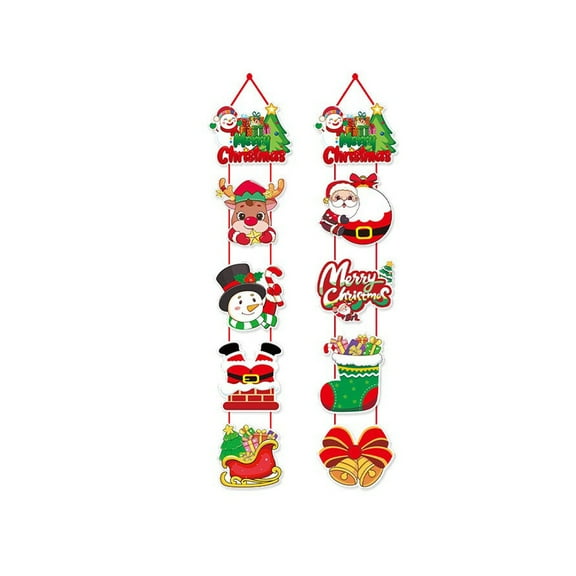 Guanhe Merry Christmas Door Hanging Banner, Porch Sign Santa Claus Christmas Tree Snow Gift Banner for Home Yard Indoor Outdoor Wall Party Decorations 35.5''x13.8''
