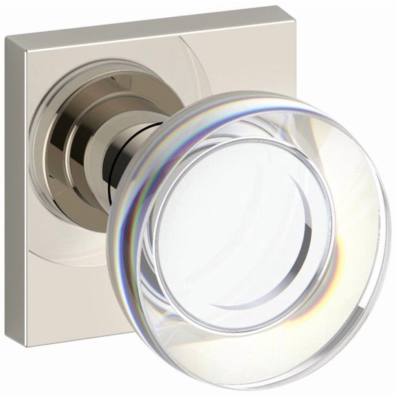 Baldwin Fd.Ccy.Csr Contemporary Crystal Non-Turning Two-Sided Dummy Door Knob Set - Nickel