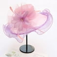 thumbnail image 2 of Women Derby Hat Church Tea Party Fascinators Wedding Organza Hats, 2 of 5