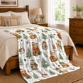 thumbnail image 6 of Christmas Woodland Animals With Presents Flannel Blanket, Snowy Pine Tree Home Decor For Bedroom, Dorm And Nursery, Cozy Christmas Gift For Kids, Families And Animal Lovers, 6 of 7