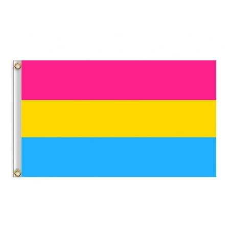 

3 x 5 ft Rainbow Flag and Pansexual Pride Flag - Bright Colors Anti-Fading Materials - Gay Flag and Bi Flags Polyester Canvas Bras