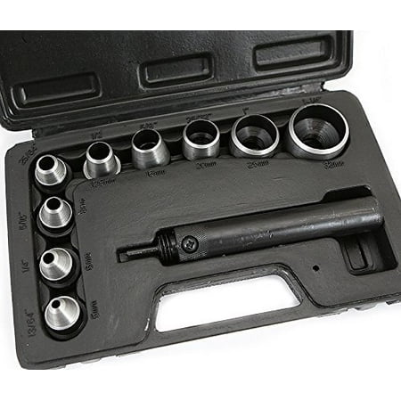 Generic Punch - 10 Pc Heavy Duty Hollow Punch Kit W/case Tool Set Gasket Leather Rubber Holes HdBrass; Washers; Gasket And Other Materials Blow Molded Case Included By Generic