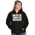 thumbnail image 3 of Greater Than Ever Before Motivational Unisex Fleece Graphic Zip Up Hoodie Brisco Brands 2X, 3 of 5