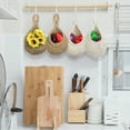 thumbnail image 7 of Uxcell Hanging Fruit Baskets for Kitchen, 2 Pack Mini Size Hanging Storage Basket, Beige, 7 of 7