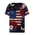 thumbnail image 5 of VKOYWKM Women's 4th of July Shirts Independence Day American Flag Tops V Neck Button Henley Tee Patriotic USA Graphic Tee Summer Casual Blouse, 5 of 9