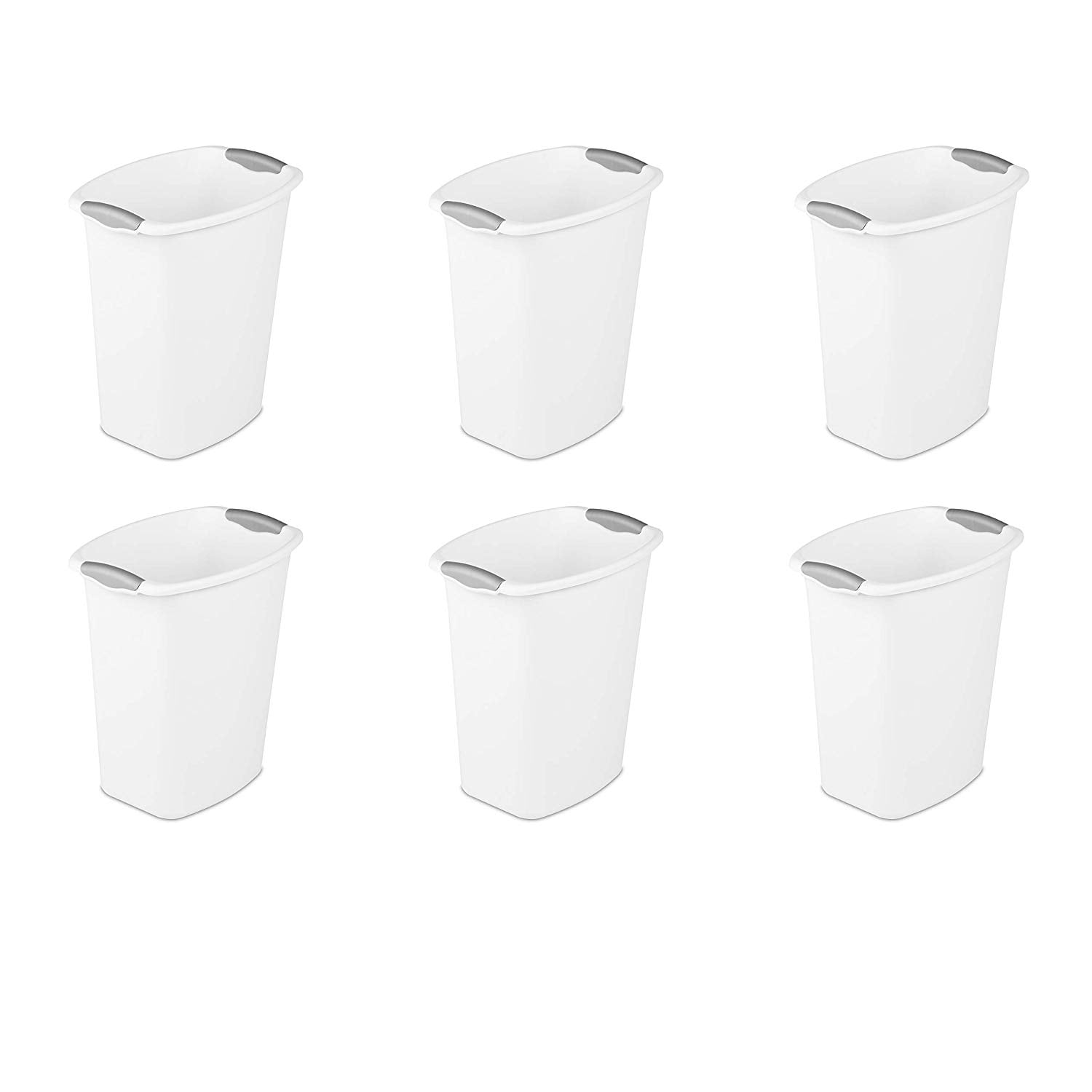 Sterilite 3 Gallon/11.4 Liter Wastebasket with Titanium Inserts, White