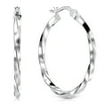 thumbnail image 4 of LeCalla Sterling Silver Hoop Earrings, Anti-Tarnish, 925 Silver, 30MM, with Authentication Certificate, 4 of 7