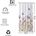 thumbnail image 6 of Stall 36"x72" Watercolor Pink Botanical Flowers Shower Curtain Set with Hooks, Butterfly Bathroom Curtain Modern Minimalist Waterproof Bath Curtain Machine Washable, 6 of 6