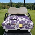 thumbnail image 2 of Xixirimido Golf Cart Seat Covers, Foldable Golf Cart Seat Towel Blanket with 4 Pockets Fits for EZGO Yamaha Club Car & More 2 Person Seats Golf Carts, Hibiscus Flower Purple, 2 of 8