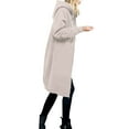 thumbnail image 3 of (clearance)IDALL Winter Jackets for Women Trench Coat Women Casual Long Hooded Drawstring Solid Zip Jacket Pockets Jacket Zipper Coat Parkas Peacoat Khaki M, 3 of 6